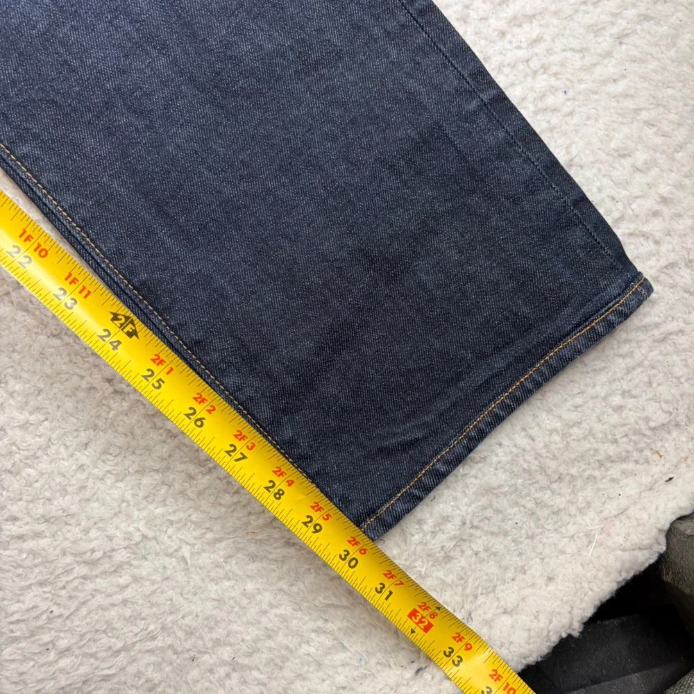True Religion Ricky Relaxed Straight Leg Jeans Dark Wash Indigo Blue Mens 33x30